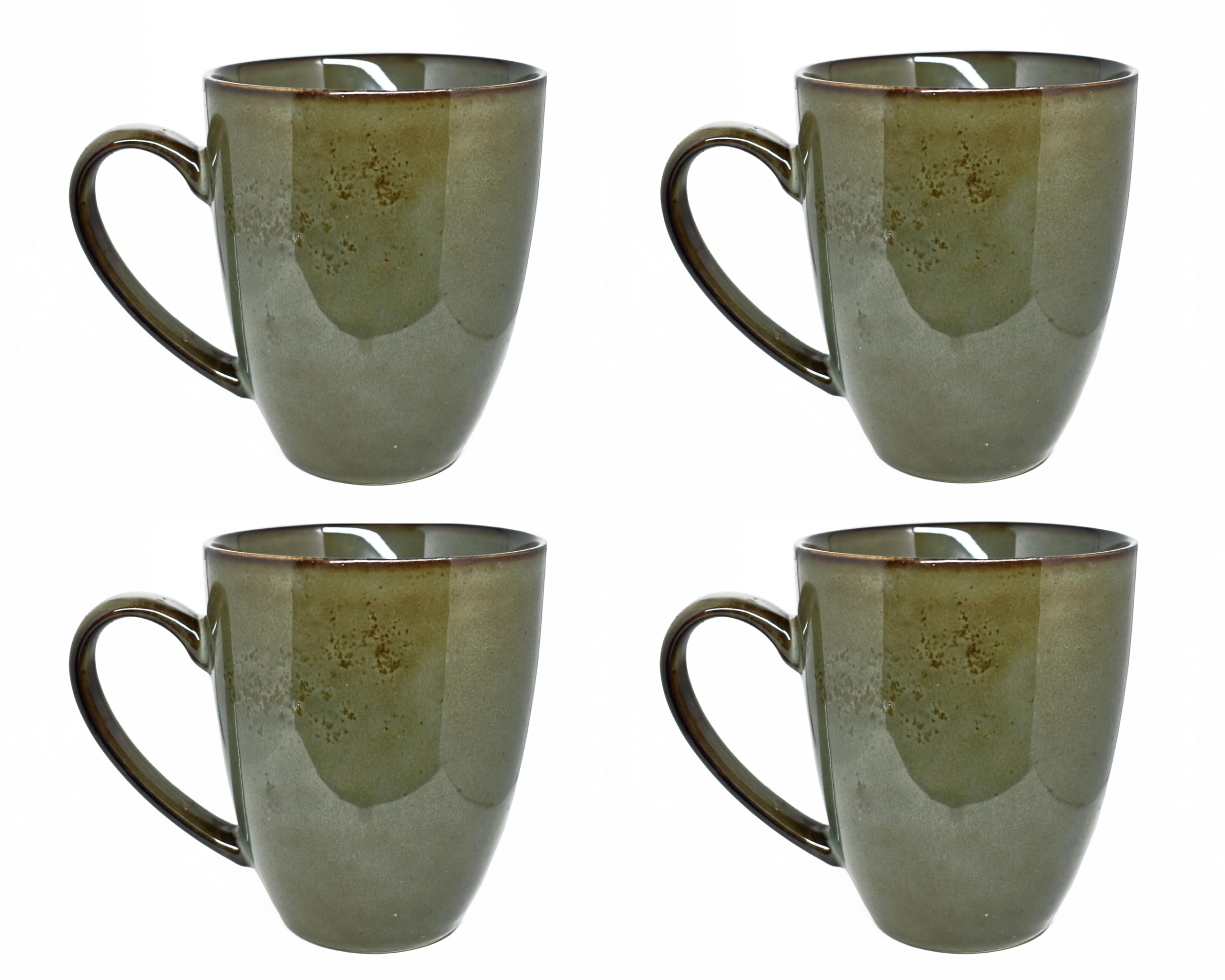 Coffee Mugs Set of 4 Durable Ceramic Mug Mojave Glaze Design Teacup for Hot Chocolate Latte Cappuccino Soup Microwave & Dishwasher Safe 400ml (Mugs J)