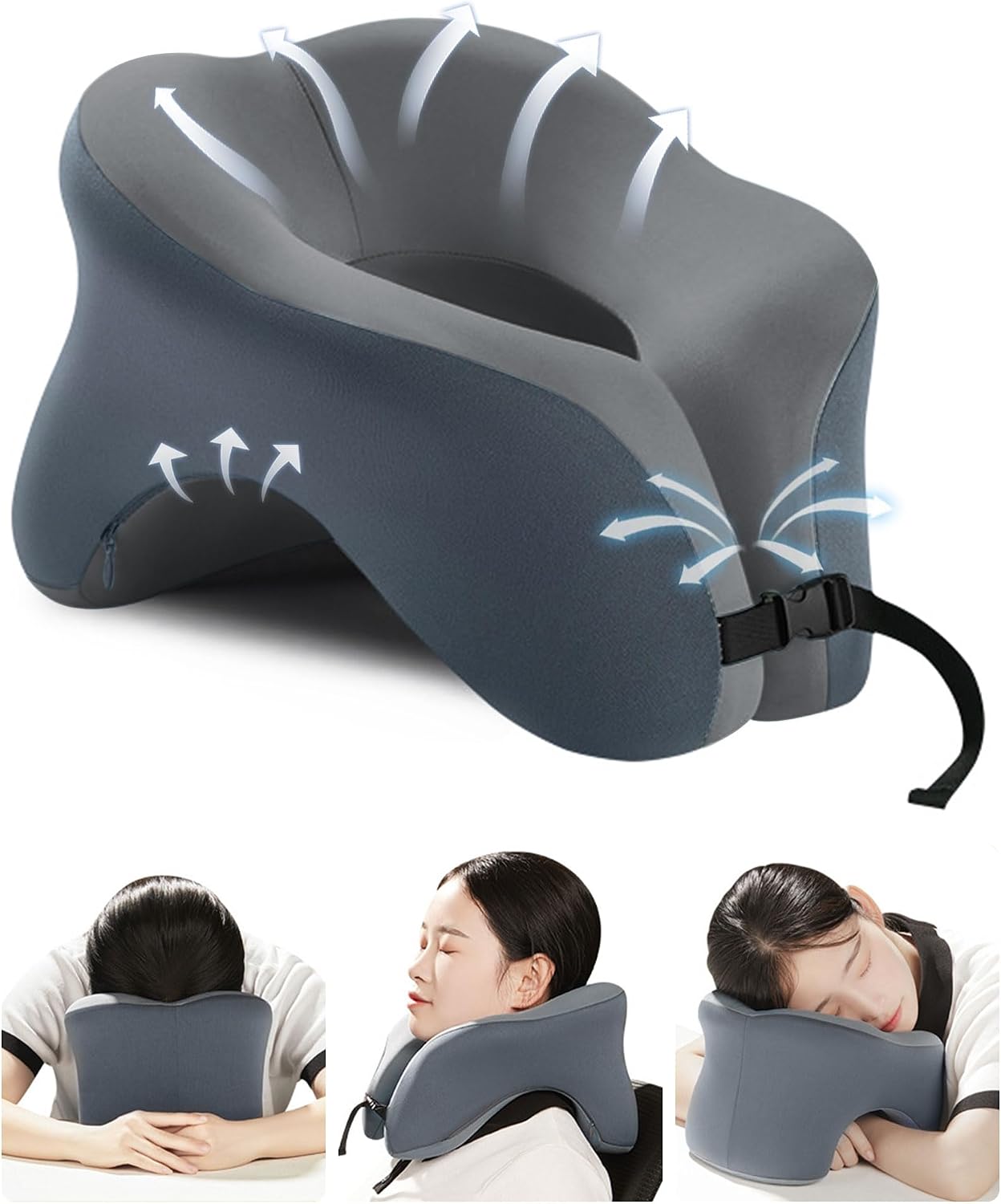 Travel Pillow for Airplanes with 360 Head Support,Memory Foam 2-in-1 Neck Pillow Airplane,Travel Neck Pillow with Storage Bag,Adjustable Clasp for Travel,Home,Office,and Gaming Travel Pillow for Airplanes with 360 Head Support,Memory Foam 2-in-1 Neck Pillow Airplane,Travel Neck Pillow with Storage Bag,Adjustable Clasp for Travel,Home,Office,and Gaming