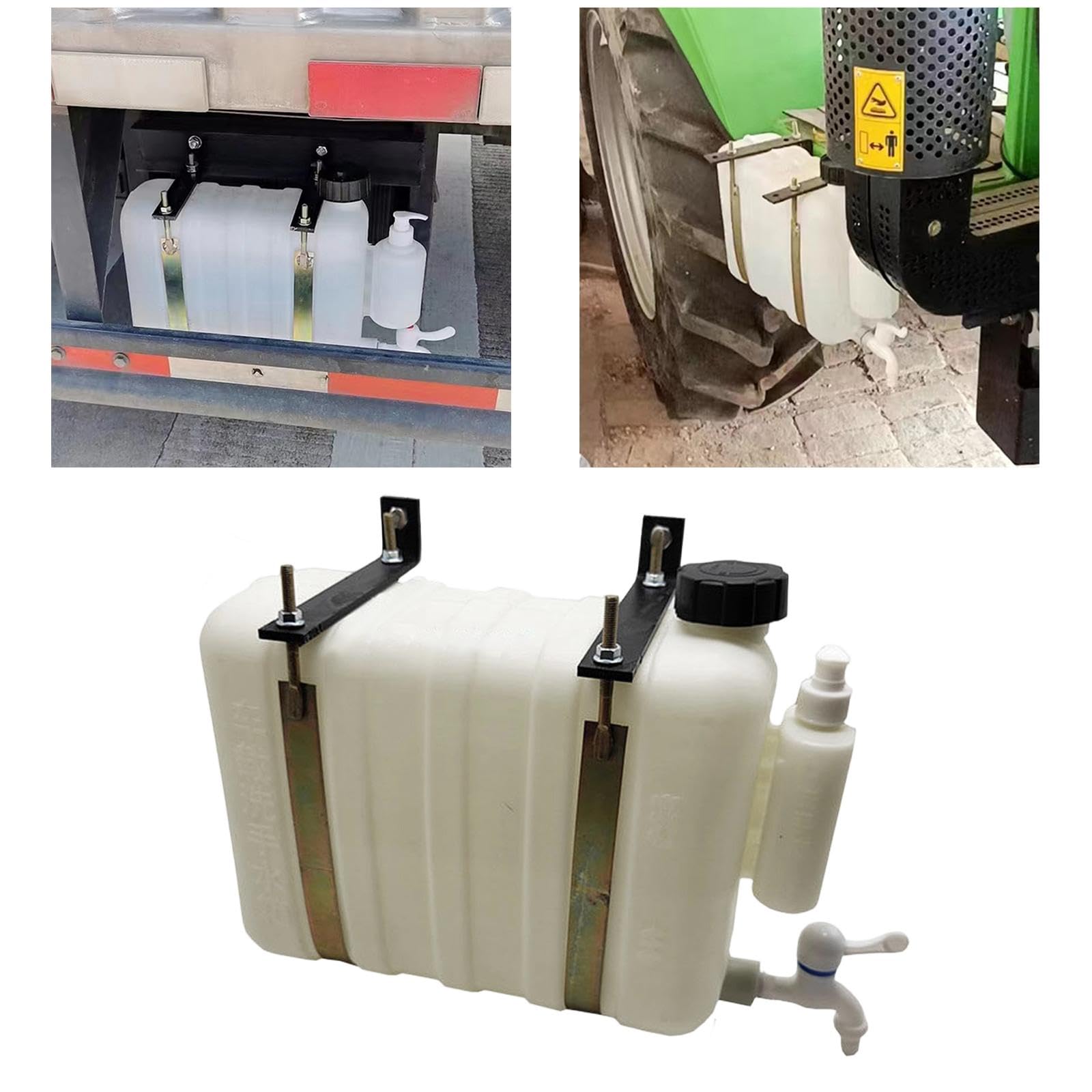 Tanque de Agua con Soporte para Vehículos Grifo Incorporado Y Dispensador de Jabón Diseño Colgante Portátil Resistente Adecuado para Camiones, Longitud 47 Cm