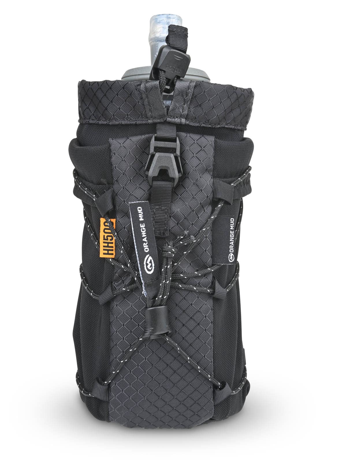 Orange Mud Soft-Flask 500ml Handheld Running Flask - No‑Bounce, Easy Grip & Lightweight Nylon for Road & Trail Running - Black