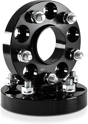 Customadeonly 2 espaciadores de rueda centrados de cubo negro de 1" 0.984in 5x114.3 5x4.5 CB 2.602in 12x1.25 compatible con G35 G37 Ex35 Q60 Q50
