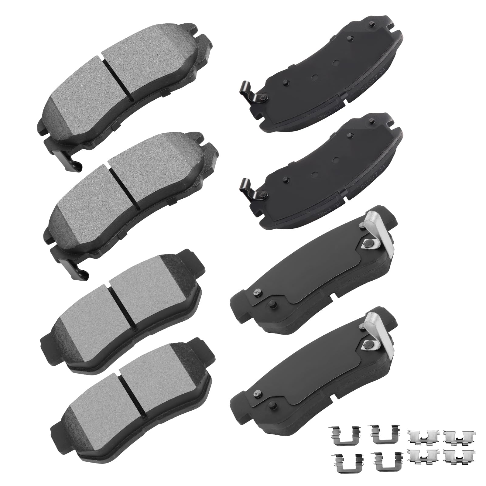 cciyu D924 D813 Brake Pads w/Hardware Front Rear Disc Brake Pad Set