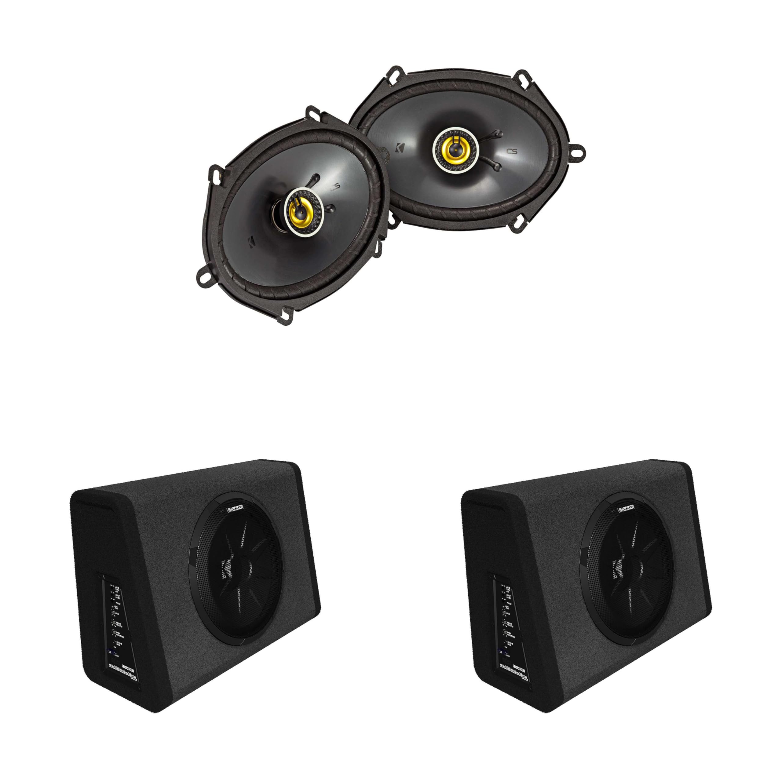 KICKER (2 11PT250 Powered Truck Enclosure & 46CSC684 6x8 Bundle
