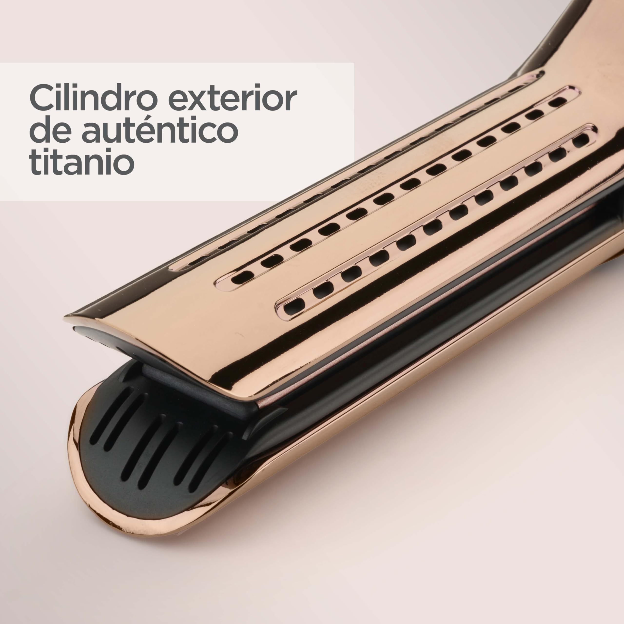 BaByliss C115E Curl Styler Lustre, 2 en 1, Alisa y ondula, Titanio y cerámica, Barril de 38 mm, Calentamiento rápido