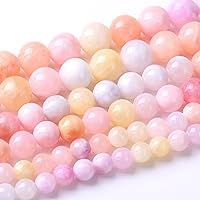 Vista 14 de Cuentas sueltas redondas de gemas naturales, cuentas de cristal de piedra energética para hacer joyas 15" (Cristales de cuarzo de fresa, jades, 6MM)