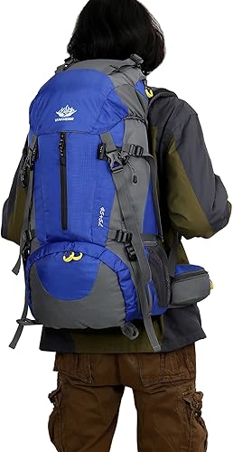 Miniatura 4 de WoneNice Mochila de senderismo impermeable de 50L (45+5) - Mochila deportiva al aire libre con cubierta de lluvia