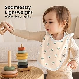 8-Pack Baby Bibs for Boys, Girls - Pullover Bibs for Drooling Teething Baby Girl & Boy Toddler, Newborn, Soft & Absorbent, Cute Colors, Large Torso Coverage Keep Infant Clean & Dry (Wildscape)