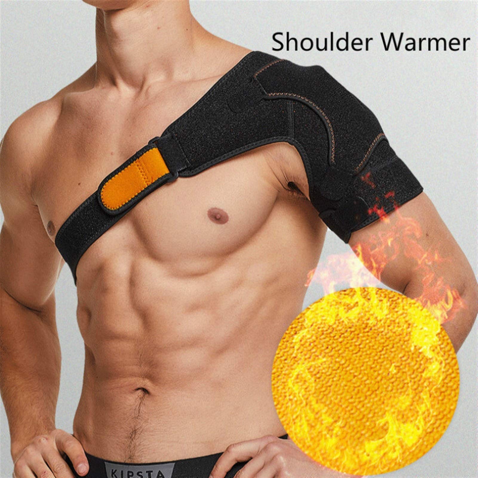 DSMYYXGS - Protector de hombro ajustable para deportes, soporte para cinturón y cinturón de neopreno elástico para alivio del dolor (talla única)
