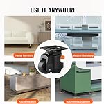 VEVOR Leveling Casters, Set of 4, 2200 lbs Total Load Capacity, 2.5 inches, Heavy Duty with Upgraded Handle Design, 360 Degree Swivel Caster Wheels, Adjustable Casters with Feet for Workbench, Machine