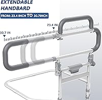 Vista 5 de Rieles de Cama de Servicio Pesado para Seguridad de Adultos Mayores - Baranda de Cama Plegable para Personas Mayores con Alturas Ajustables que se