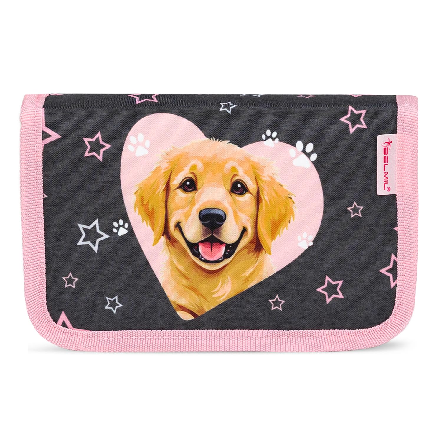 Belmil Classy tornister szkolny zestaw 5-częściowy z ponczo przeciwdeszczowym (403-13/AG/S/RP) (Starry Paws)