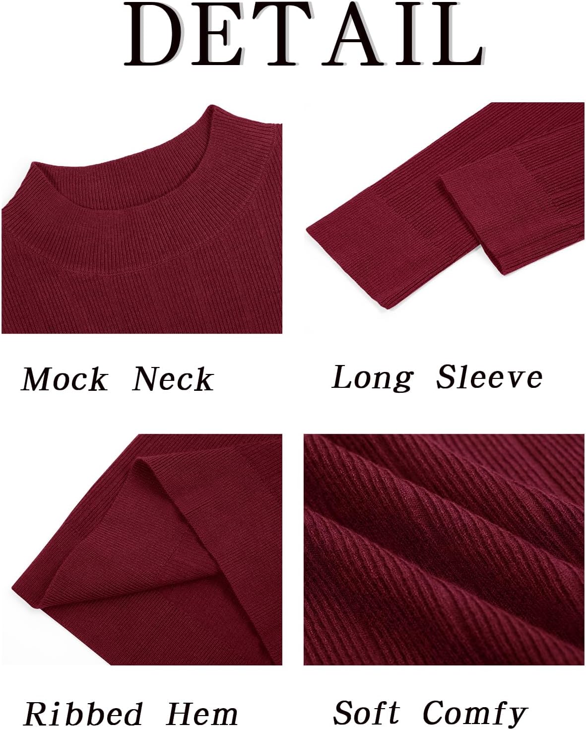 Runcati Mens Mock Turtleneck Sweater Slim Fit Casual Ribbed Knitted Pullover Fall Winter Basic Warm Sweaters - Image 5