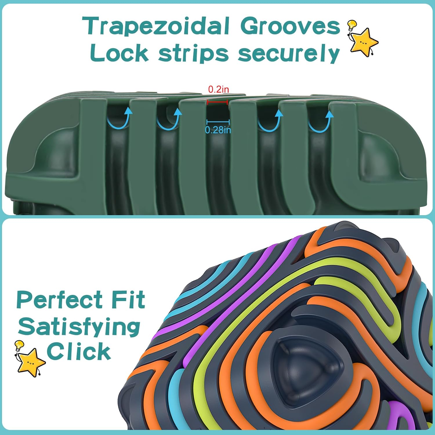 BunnyBoo Sensory Activity Board, 3D Silicone Toys for Kids with Autism & ADHD,Sensory Fidget Toys for Anxiety Relief, Calming & Focusing, BPA-Free, 15 Colorful Strings, Storage Bag(Green) - Image 5