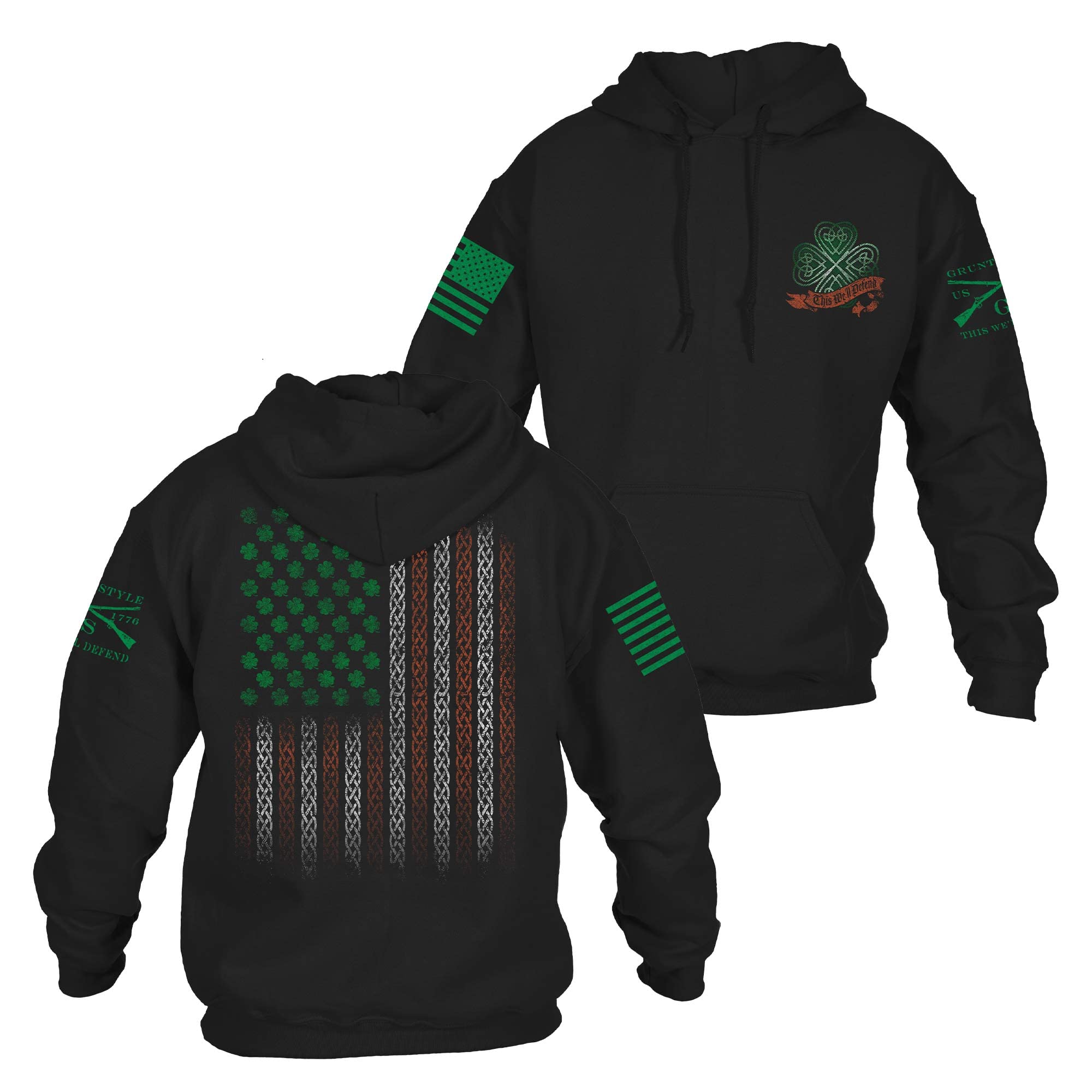 Grunt StyleThis We'll Defend Irish Colors Hoodie