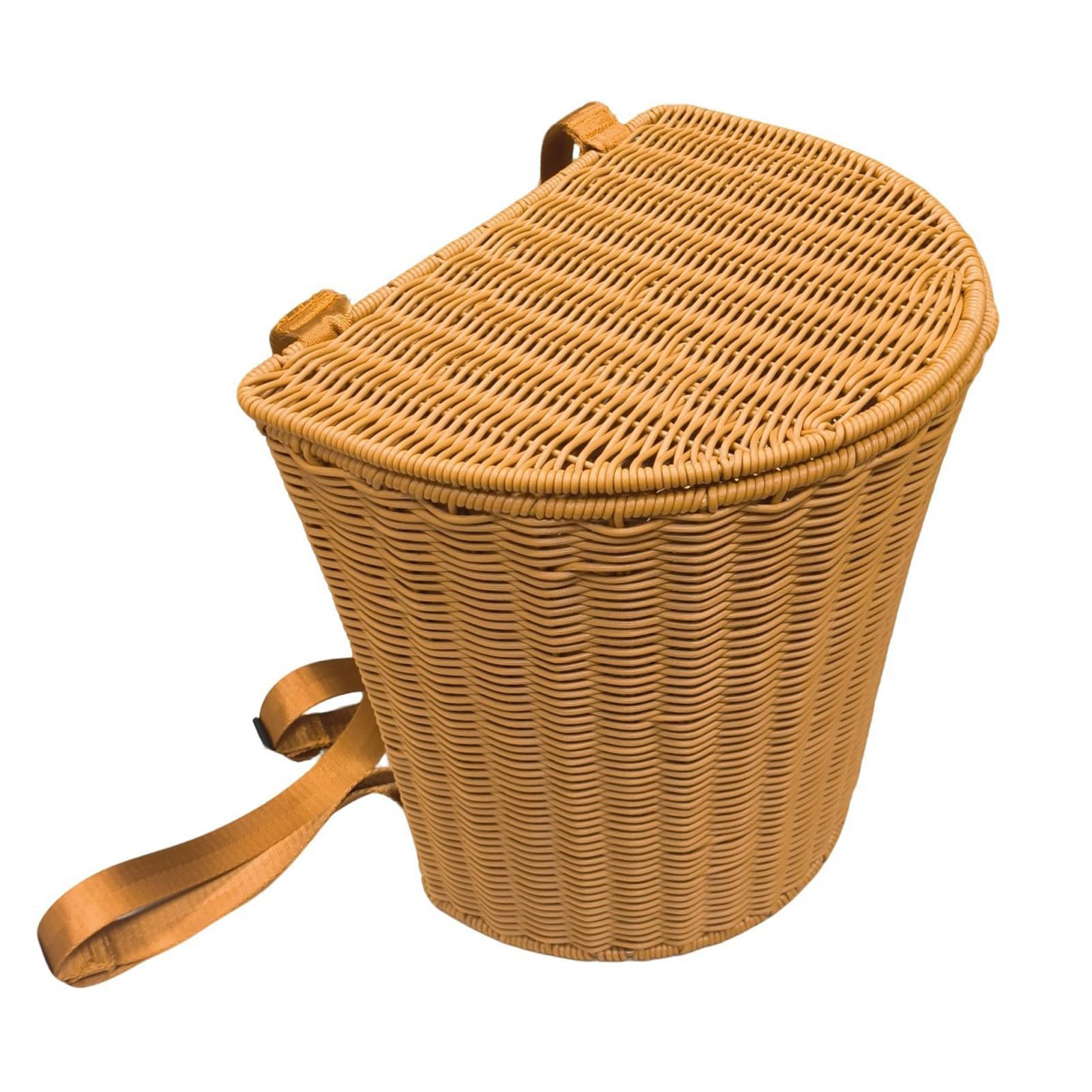 Picnic De Ratán Artificial con Correas, Cesta Tejida A Mano, Transporte Estable para Recoger Té Multiusos, para - 20x15x20cm