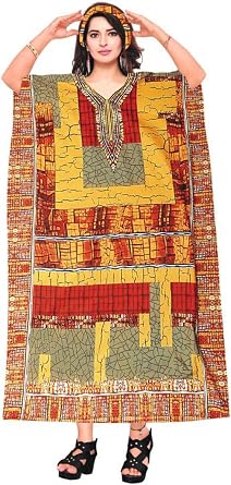KARACHIC BY NF Women Kaftan Dress Caftan Maxi Dresses For Casual wear, Lounge, Shopping, Cover Up, Headwrap Included