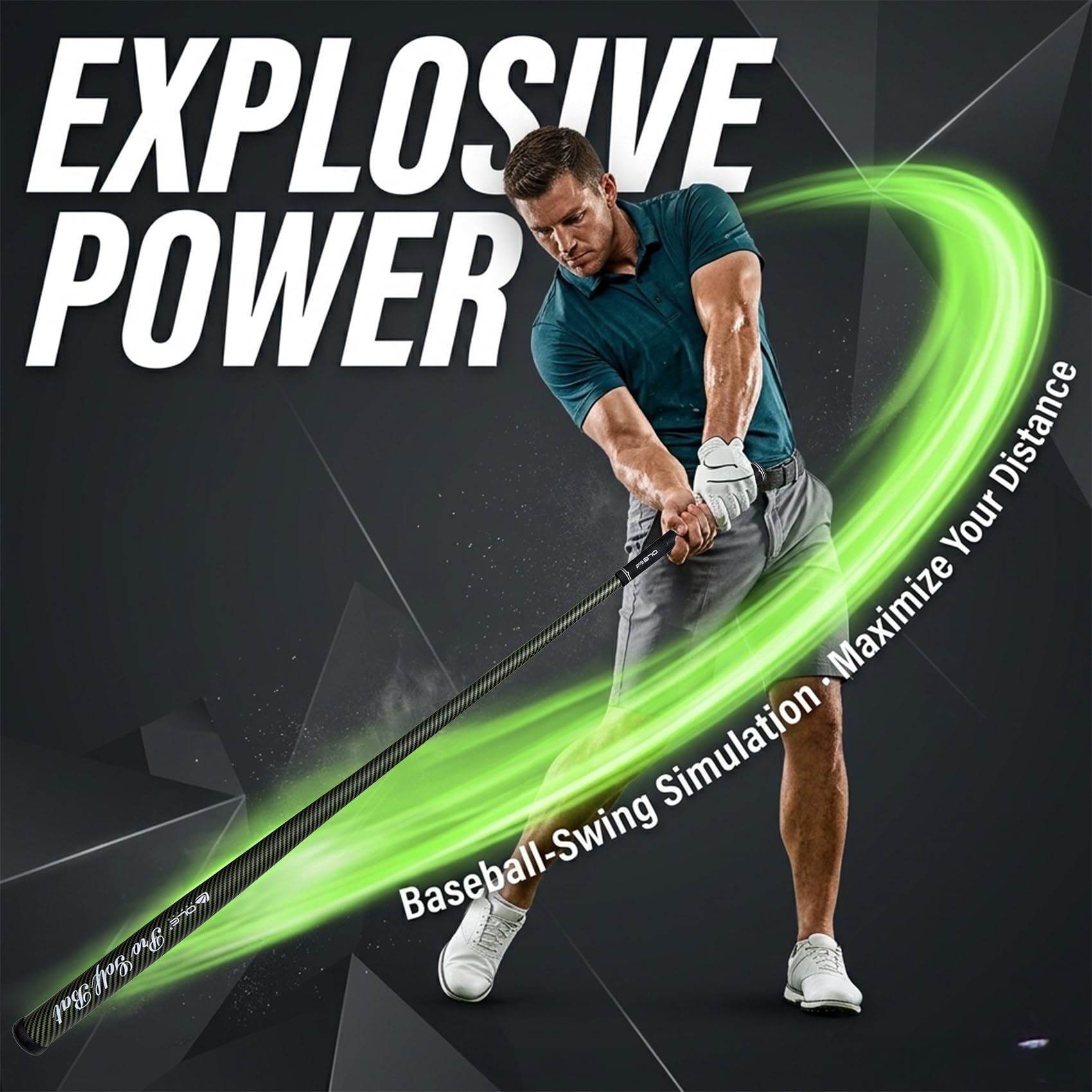 OLE ANDIGO Golf Swing Trainer Pro Golf Bat Carbon Fiber Golf Swing