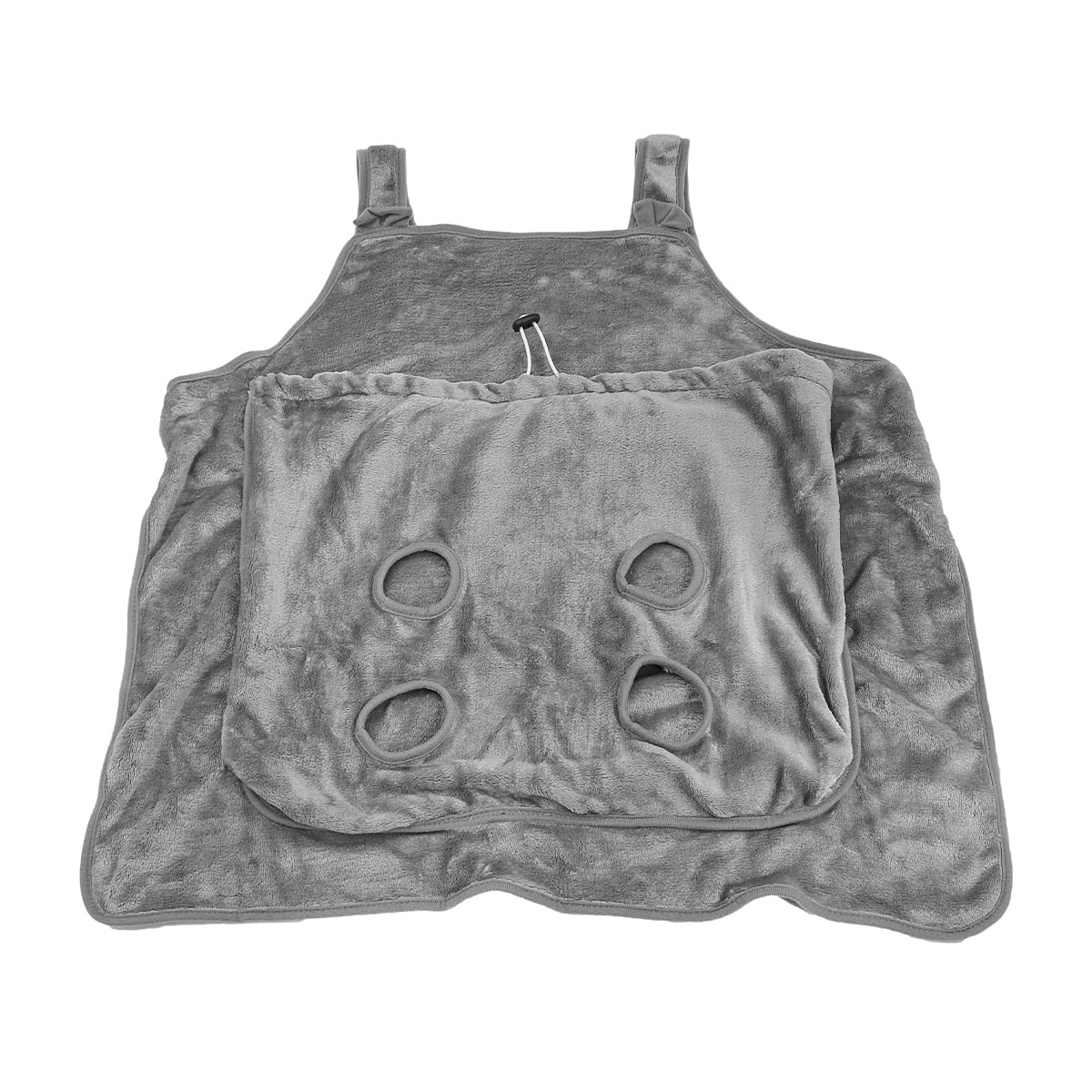 Tablier de Transport pour Chat avec 4 Trous, Sac en Peluche pour Compagnon (Gris)
