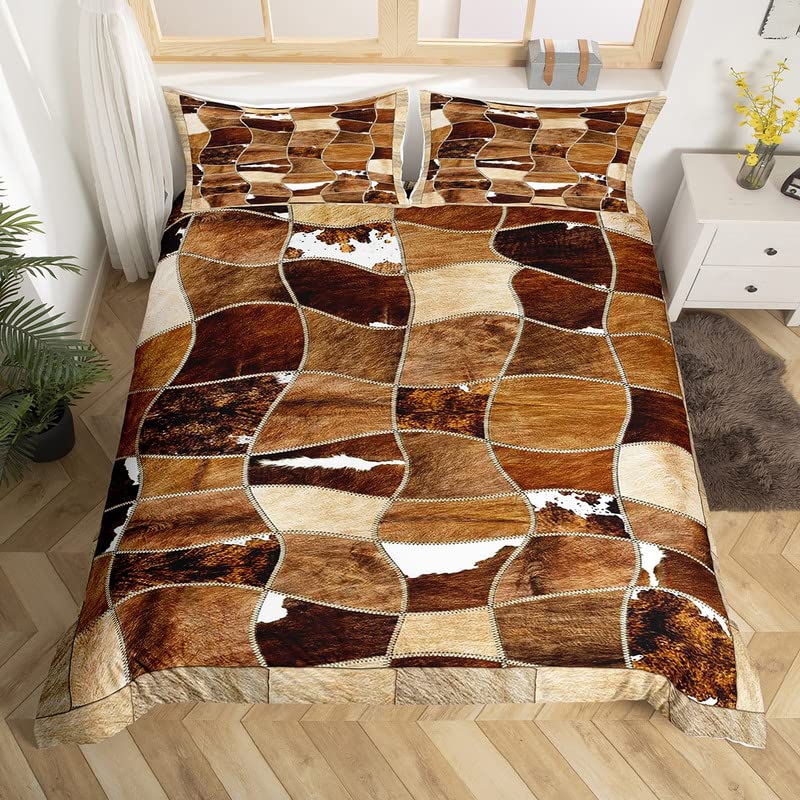 Cow Fur Duvet Cover Set Kids Boys Full