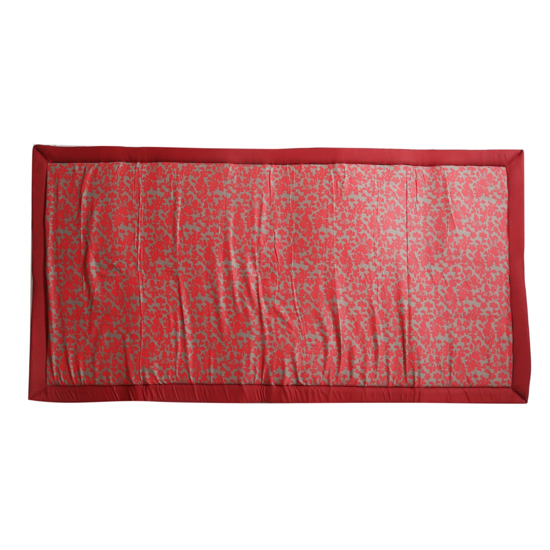 KALA DARSHAN CRAFTS BAZAAR Cushion Mat Sleep Healthy, Wake Beautiful River Kora Grass Chatai Easy Portable and Folding Mat, Red Cotton Cloth Easy Hand Wash 3X6 ft