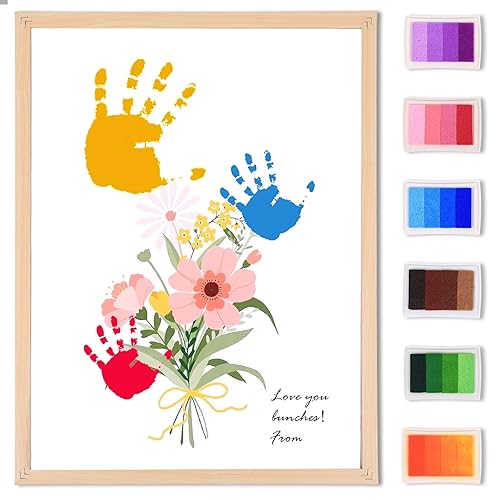 Flower Bouquet Handprint Art Craft DIY Kit, Unique Gifts for