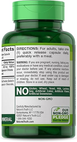 Miniatura 6 de Complejo triple de magnesio  100 cápsulas de óxido de magnesio, citrato de magnesio, aspartato de magnesio  sin OMG, suplemento sin gluten  por