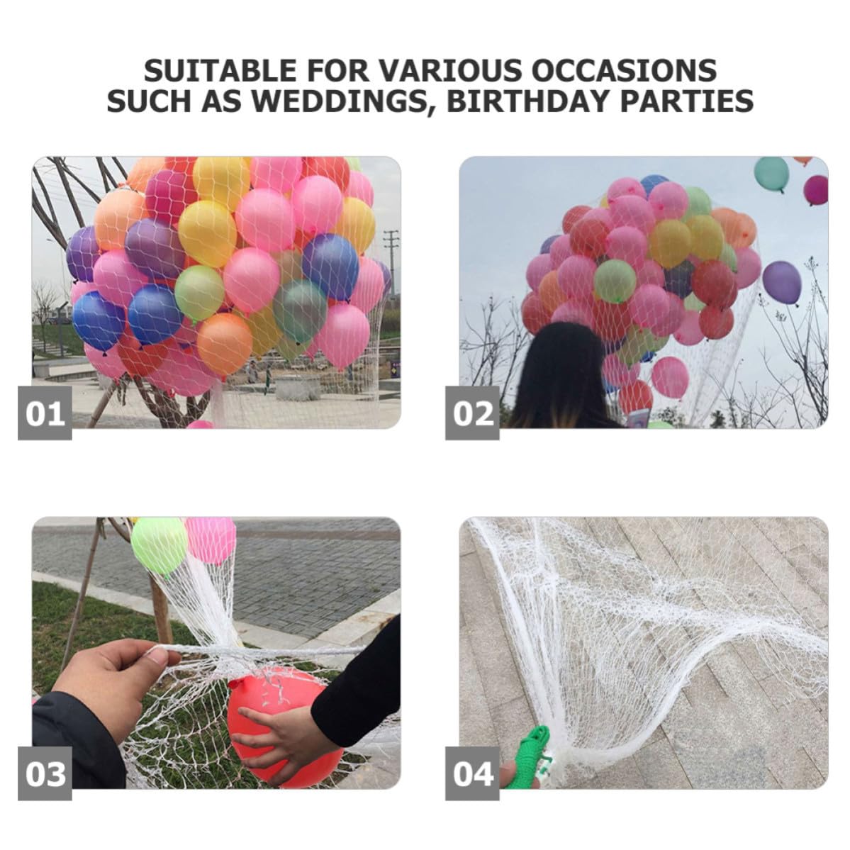Ciieeo Großes Weißes Ballonnetz aus Kunststoff Wiederverwendbar und Bequem zu Bedienen für Kommerzielle Events und Partyfeiern Hält bis 1000 Ballons Sicher