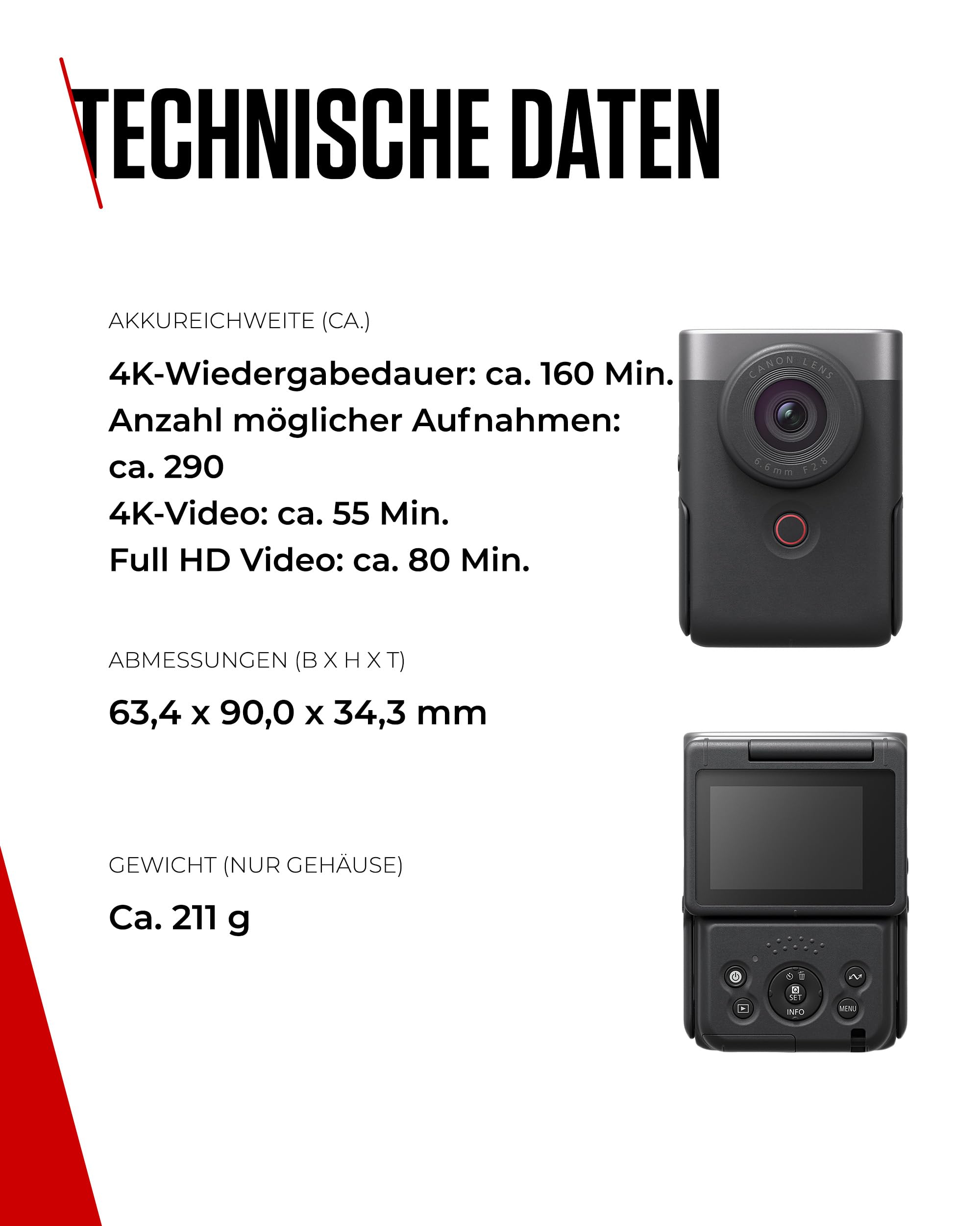Canon PowerShot V10 Vlogging Starter Kit Kompaktkamera Digitalkamera silber (Weitwinkel Objektiv – Bild 6