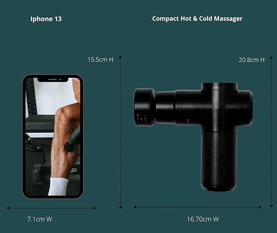 Carepeutic Handheld Percussion Massager with Heat/Cold, 4 Massage Nodes | Percussion Massager with Heat & Cold, Deep Tissue Massage Gun, 4 Heads, Muscle Workout and Relaxation Massager