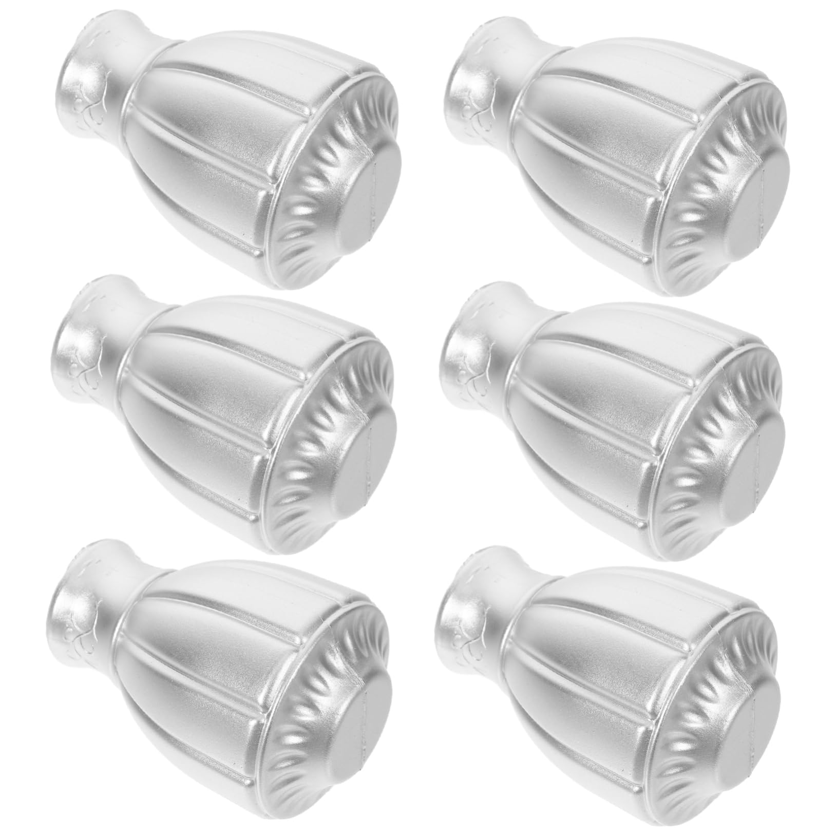Mipcase 6pcs Curtain Rod Decorative End Caps Roman Rod Finials for Living Room Window Hardware to Home Decor Bright Finish
