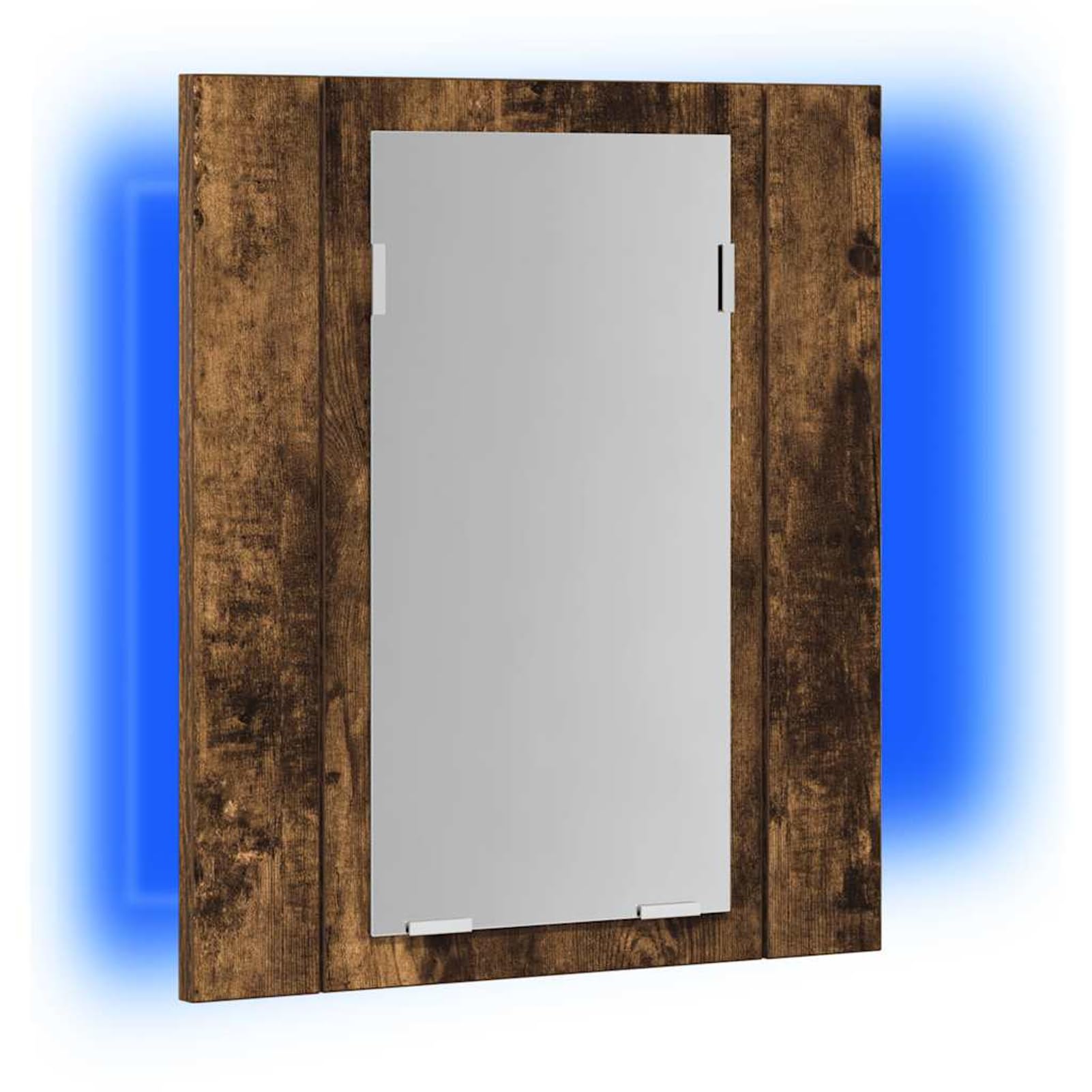 Gecheer Specchio contenitore bagno, mobile con LED, legno multistrato, 40x12x45 cm, montaggio a parete, ampio spazio portaoggetti, per bagno moderno