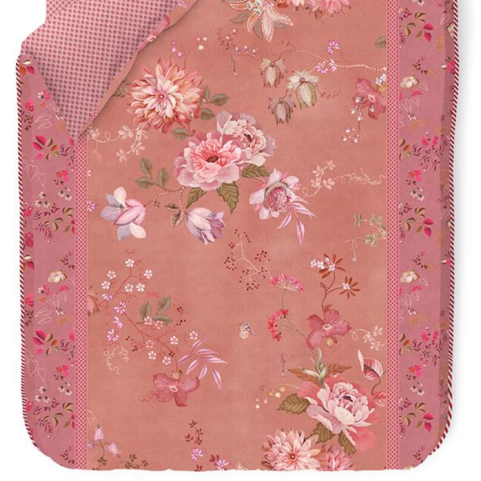 Pip Studio Bettwäsche Tokyo Bouquet Pink Rosa Blumen Blüten Zweige Pflanzen Paspel Perkal Wendeoptik, Größe:135 cm x 200 cm
