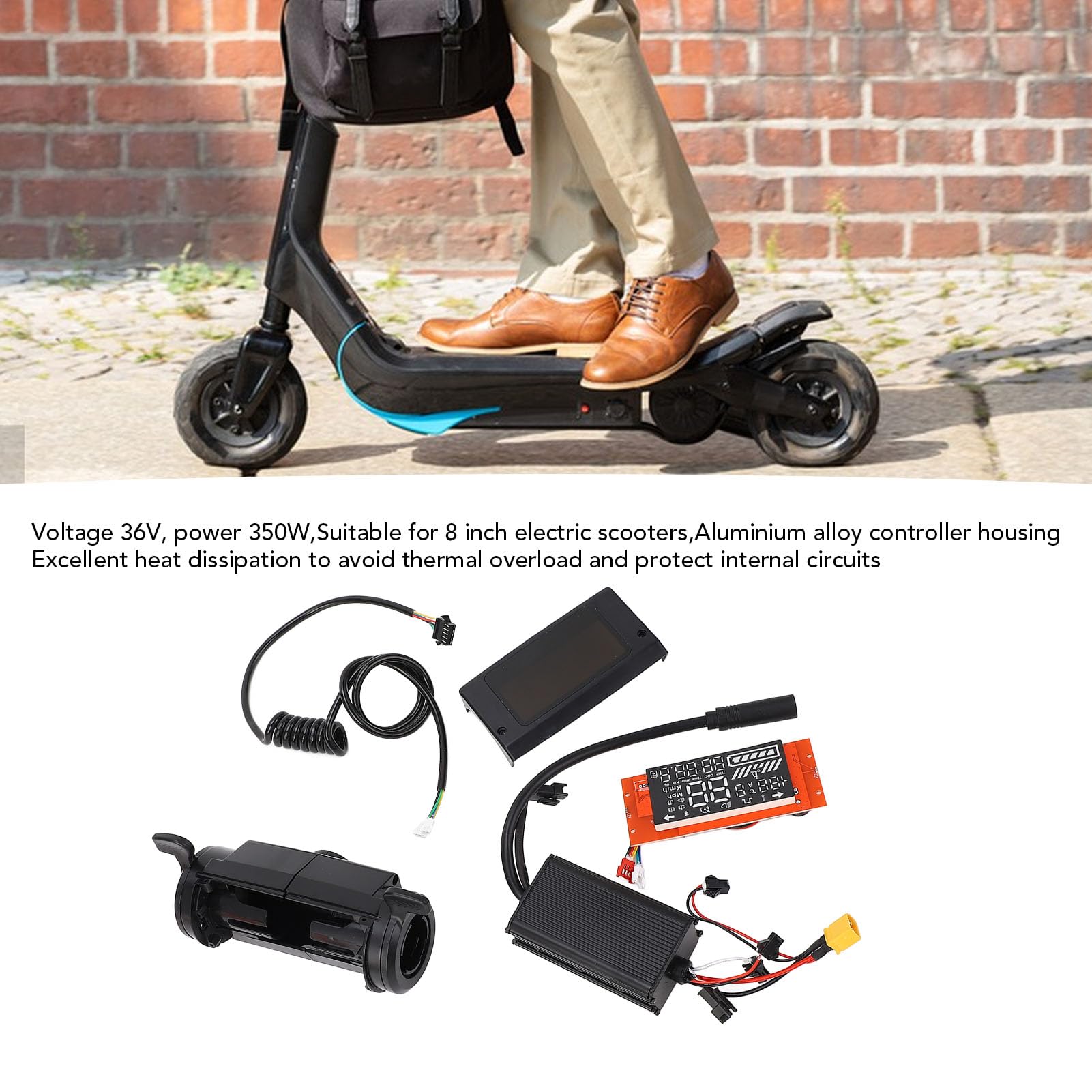 BuyWeek Kit de Controlador de Scooter Eléctrico para KUGOO S1 S2 S3 36V 350W Controlador de Motor con Panel de Tablero