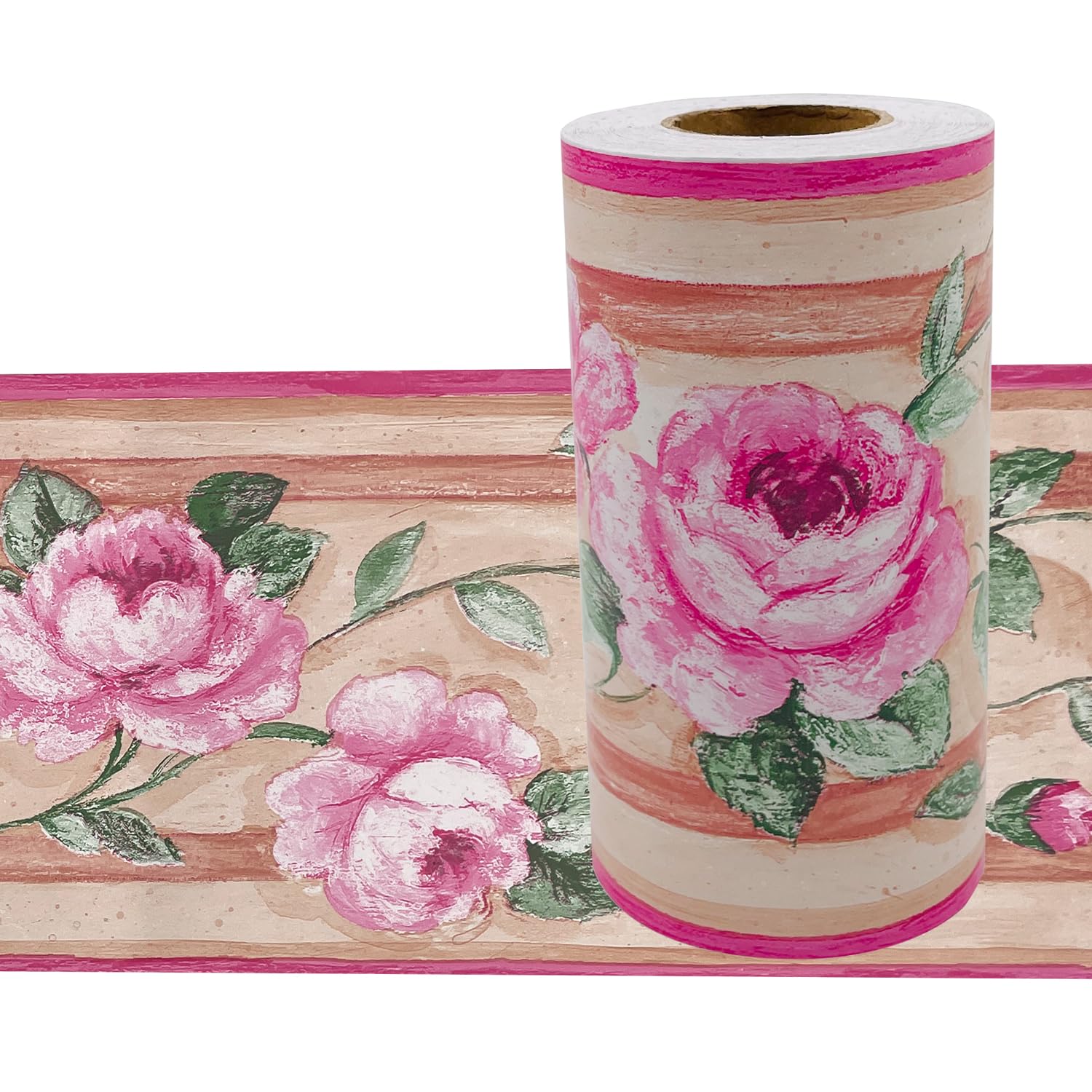 Bordure papier peint pivoine fleurie pour rafraîchir la déco de votre cuisine