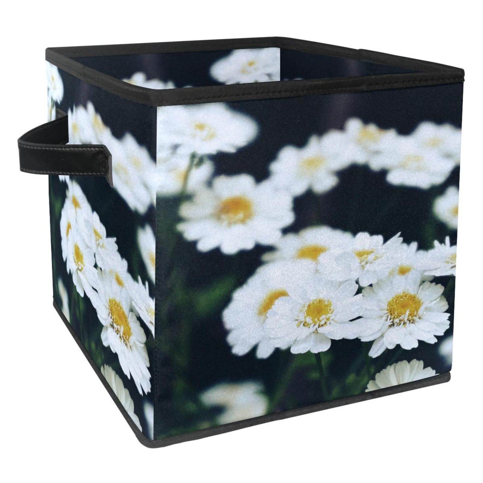 Boîte de rangement tissu motif floral blanc collection chic maison