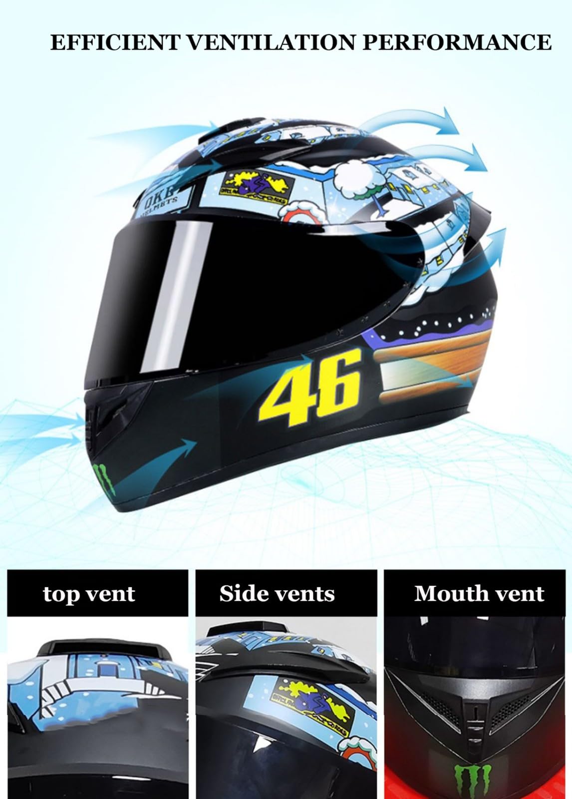 Casco Moto Integrale, Omologato ECE con Visiera Parasole Leggero Caschi Integrali Moto per Uomo e Donna Casco Modulare Casco Moto