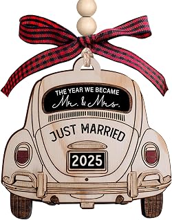 Wedding Gifts - Wooden Hanging Ornament 2025 - Mr and Mrs Gifts - Wedding Gift for Couples 2025, Bride, Future Mr and Mrs - Bridal Shower Bride Gift Ideas for Her, Just Married Couple
