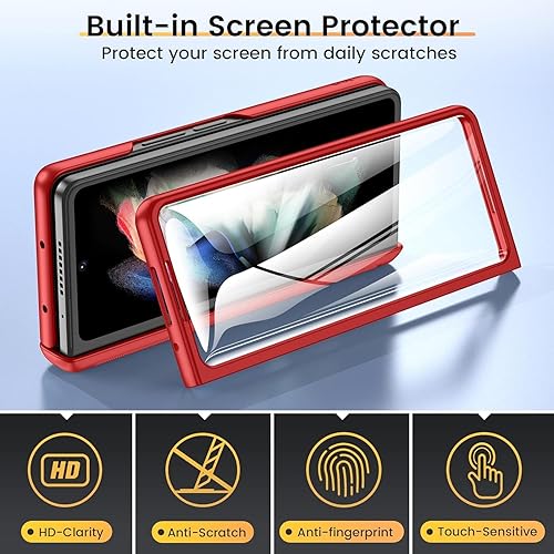 Miniatura 167 de VEGO Funda para Galaxy Z Fold 4 con cubierta de cámara deslizante y funda de protección de bisagra con protector de pantalla Cubierta protectora