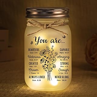 Christian Gifts for Women, Christian Mason Jar Night Light, Birthday Gif...