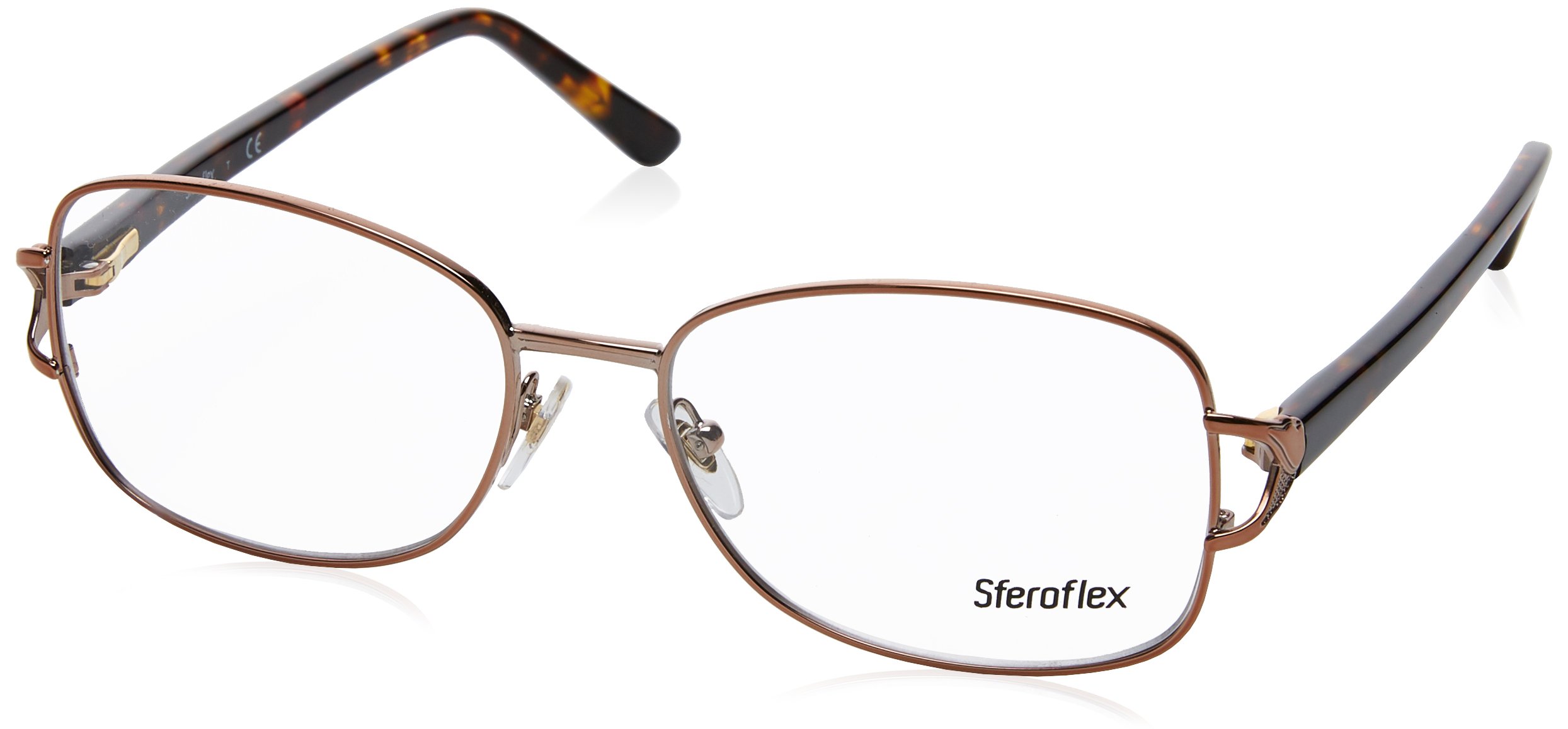 Sferoflex Women's Gold Woman Sf2572 488 Optical Frames Metal Squared