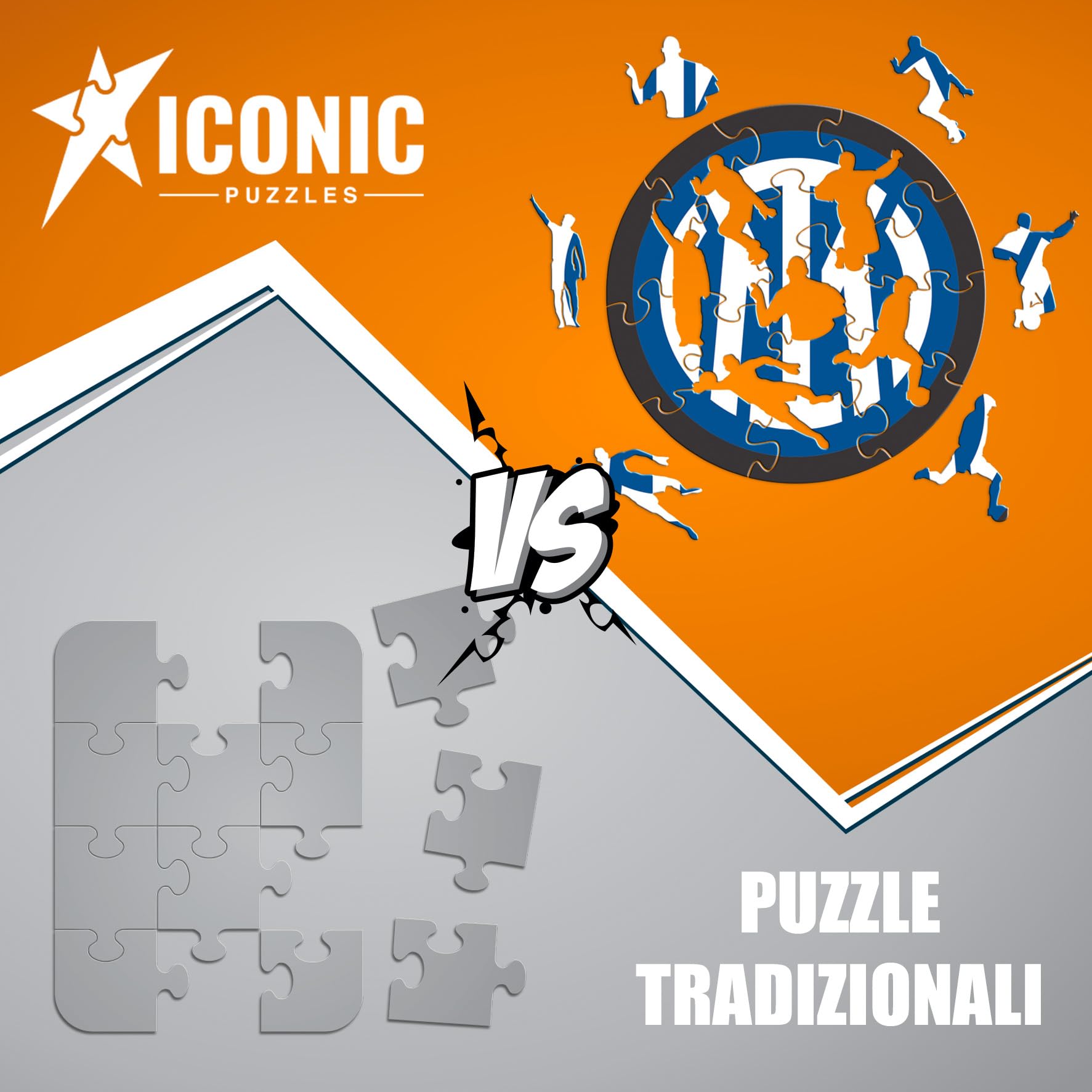 Iconic Puzzles, Inter Logo, Official Product, Wooden Puzzle for Adults and Children 100% Sustainable Wood, Size M 270 pieces - Image 3