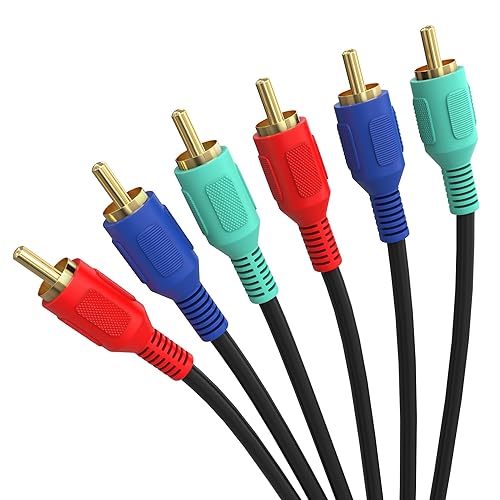 Miniatura 5 de Cmple - 3 Cable RCA de 12 pies RGB Componente Audio Video RCA Cables macho a macho Cable AV para HDTV, Satélite, Home Theater - Negro