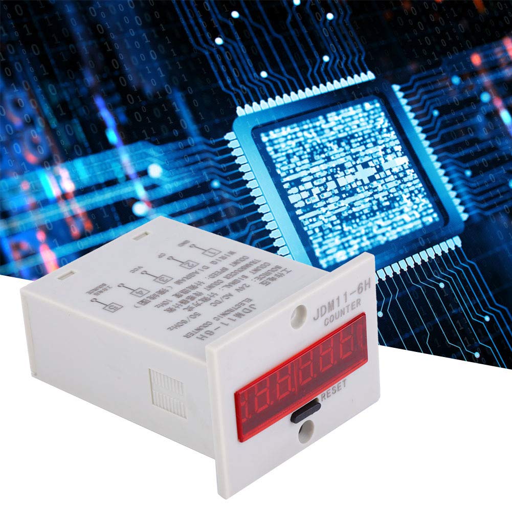 LED Digital Display 6 Digit Electronic Counter Relay Transducer Count, 0.38 inch, Wide Counting Range, Anti Interference, Easy Installation, for Various Input Counts