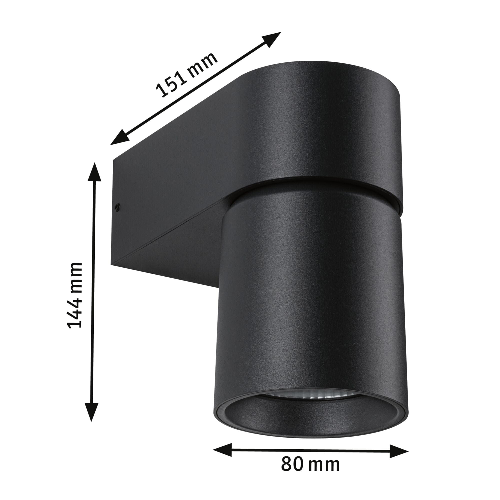 Paulmann 94820 LED Außenwandleuchte Kimu IP44 80mm 3000K 8W 500lm 230V 70° Anthrazit Aluminium Außenleuchte