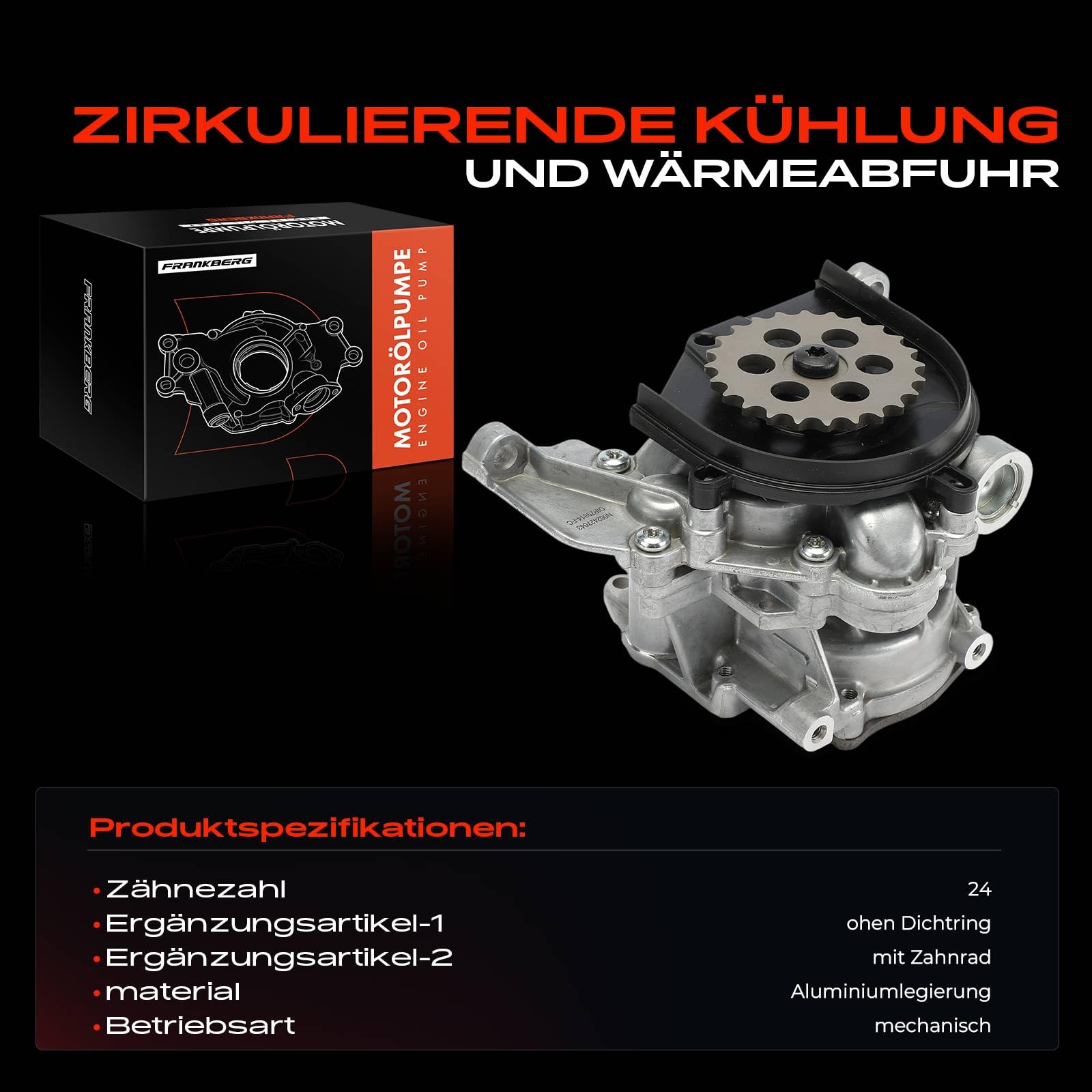 Frankberg Ölpumpe Oil Pump MotorÖlpumpe mit Zahnrad Mutter Diesel Kompatibel mit 1er E81 E87 F20 1er F20 F21 E88 E82 3er E90 F30 F80 X3 E83 F25 Replace# 11417798014
