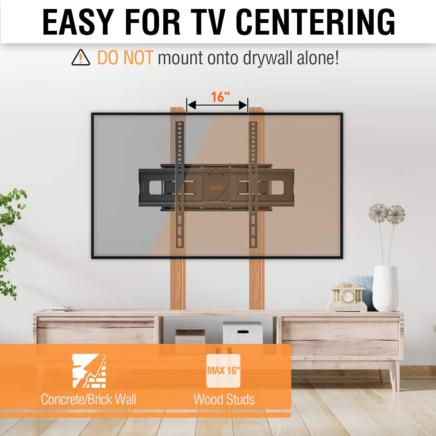 Wееklу Tор Sаlе TV Wall Mount Swivel and Tilt Full Motion TV Mount for Most 37-75 Inch TVs, TV Wall Mounts Bracket with Articulating Swivel Dual Arms, Max VESA 600x400mm, 99 lbs. Loading, Fits 16 Studs ELIVED Suреr Sаlе 🛒 TV Wall Mount Swivel and Tilt Full Motion TV Mount for Most 37-75 Inch TVs, TV Wall Mounts Bracket with Articulating Swivel Dual Arms, Max VESA 600x400mm, 99 lbs. Loading, Fits 16 Studs ELIVED