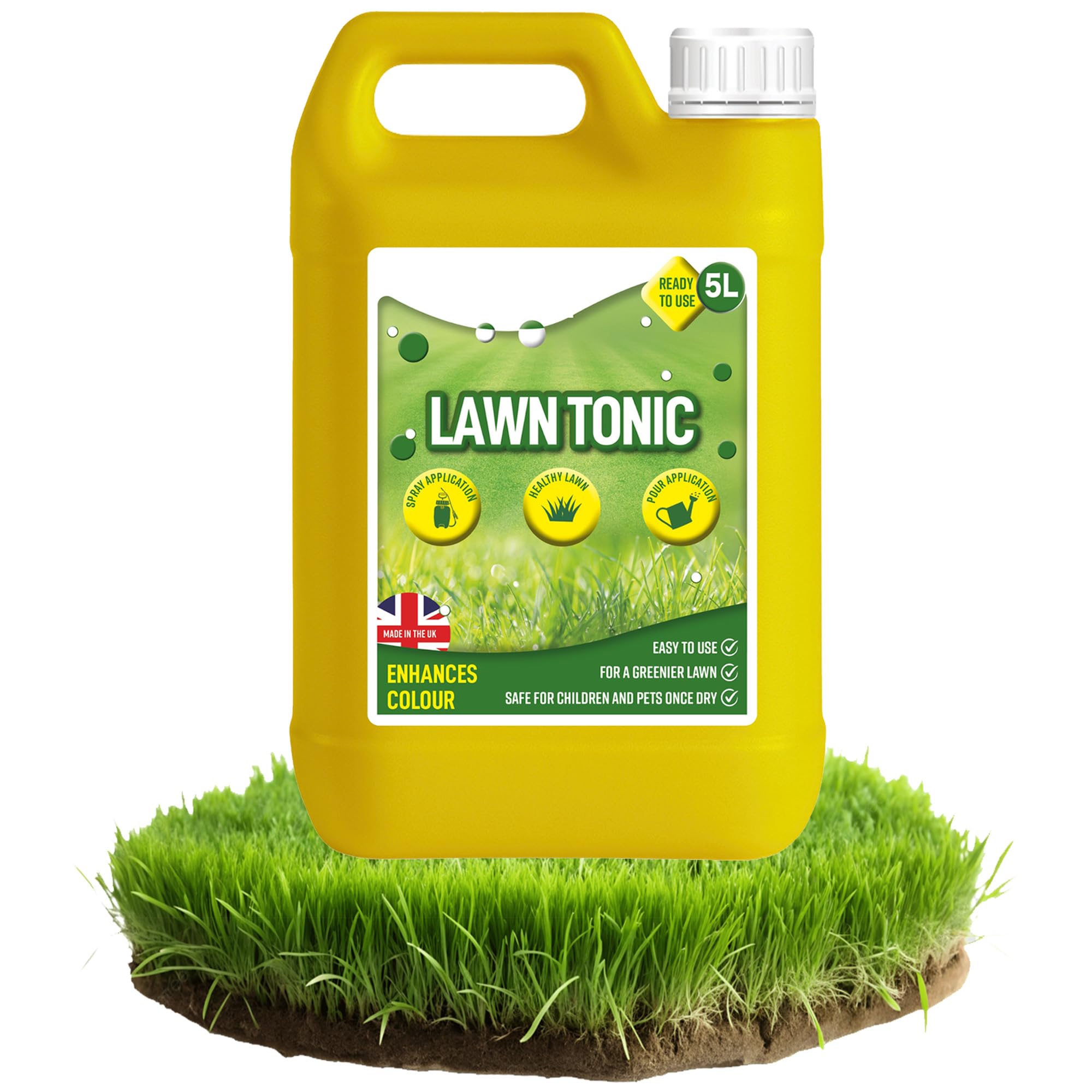 5L Lawn Tonic Ready To Use Greener Grass Feed Healthier Looking Garden Enhances Lawn Colour (1)