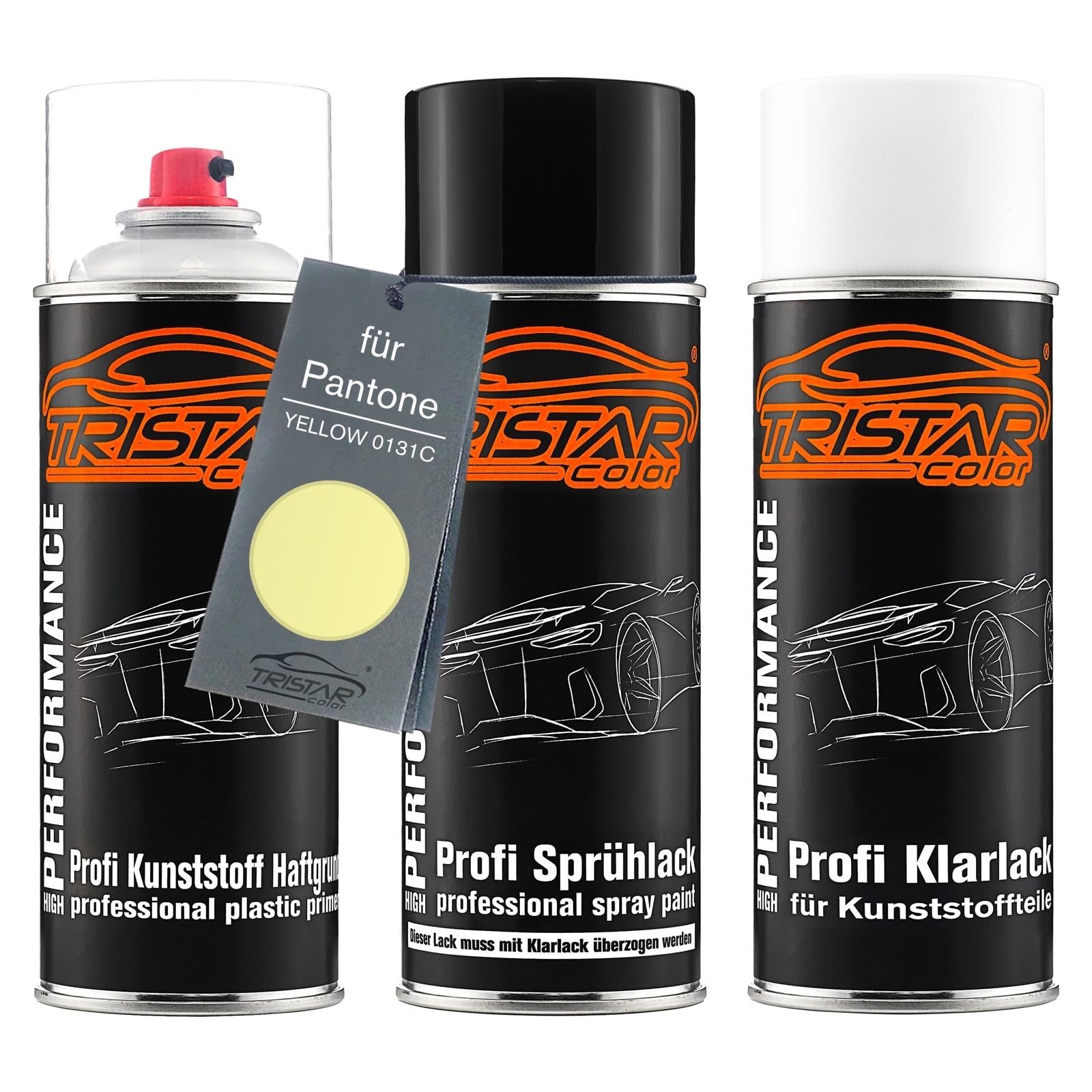 TRISTARcolor Zestaw w sprayu do plastiku do Pantone YELLOW 0131C Yellow