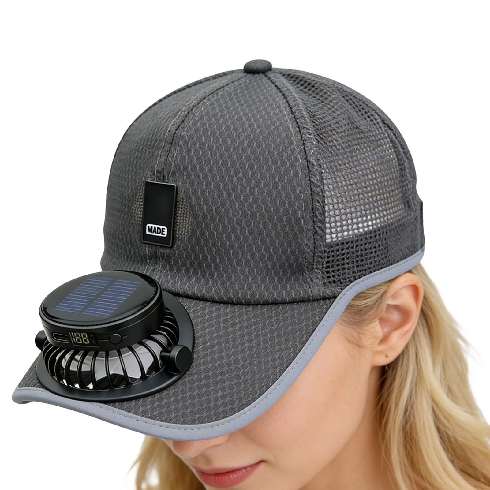 Gorra con Ventilador | Carga por USB, Protección Solar de ala Ancha - Gorra Solar con Ventilador de ala Ancha,para Actividades al Aire Libre, Playa, Campamento, Senderismo, Jardinería, Trabajo