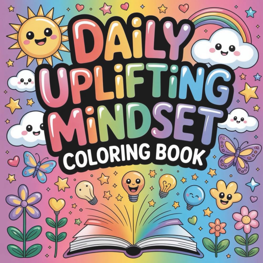 Daily Uplifting Mindset Coloring book: cute coloring book for kids, coloring book for adults, kawaii coloring book, Coloring Book for Adults and Kids, ... wellness coloring, motivation coloring book